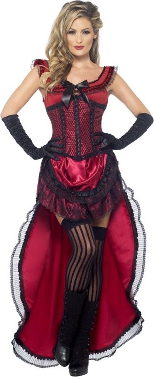 Vegaoo Women Western Bordell-Schatchen, Jurk en Korset, Maat: L, 45233 Größe: 44-46 bordeaux