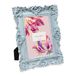 Laura Ashley 4x6 poederblauw sierlijke getextureerde handgemaakte hars fotolijst
