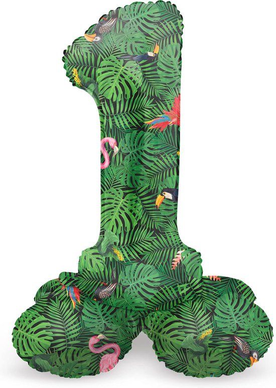 Folat Staande Folieballon Cijfer 1 Jungle Vibe - 72 cm