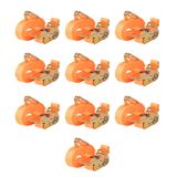 vidaXL Spanbanden 0,4 ton 6mx25mm oranje 10 st