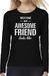 Bellatio Decorations Awesome Friend - Geweldige Vriend Cadeau Shirt Long Sleeve Zwart Dames L