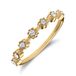 Lucardi Dames Stalen goldplated vintage ring met wit zirkonia - Ring - Staal - Goudkleurig - 18 / 57 mm