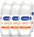 Sanex 6 x Zéro% Sensitive Déodorant Roller - Sans Alcool & Parabènes - 50 ml