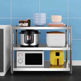 Merkloos / Sans marque Magnetronrek Keuken - Opbergplank - Keuken Organiseren - In Hoogte Verstelbaar - 80x45x80cm - Zilver