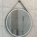 Wiesbaden Cinto Miroir de salle de bain avec LED - Dimmable - Chauffage de miroir - Rond - Bandeau - 80cm - Noir mat