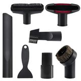 Elalove 6-delige stofzuigeraccessoireset - universele zuigmondset (32 mm) met plat mondstuk, spleetmondstuk en verlichte borstel voor meubels, tapijten, auto