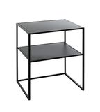 HAKU Bijzettafel zwart metaal salontafel klein - Maat: B 50 cm x H 60 cm x D 40 cm, Stijl: Modern