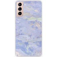 Samsung Galaxy S21 Plus Marbre bleu bedrukt siliconen hoesje
