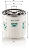 MANN-FILTER Oliefilter W 920/38 voor Volvo 440 460 S40 I V40 1.9 TD 1.9 DI Diesel 1994-2004