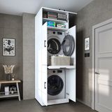 Roomart DORA-I Wasmachine Ombouwkast 70x230 cm met Opzetkast - Wit