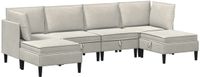 vidaXL Woonkamer Meubelset 6 st Crèmekleurig Fluweel