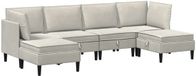 vidaXL Salonmeubilair 6 stuks Crèmekleurig Fluweel