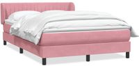 vidaXL Boxspringbed met matras, roze, 140x220 cm, fluweel