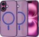 Techsuit HaloFrost Housse arrière semi-transparente avec MagSafe pour Apple iPhone 16 Plus - Mat violet foncé