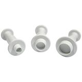 PME MR151 ronde zuigersnijder, set van 3, kunststof, wit