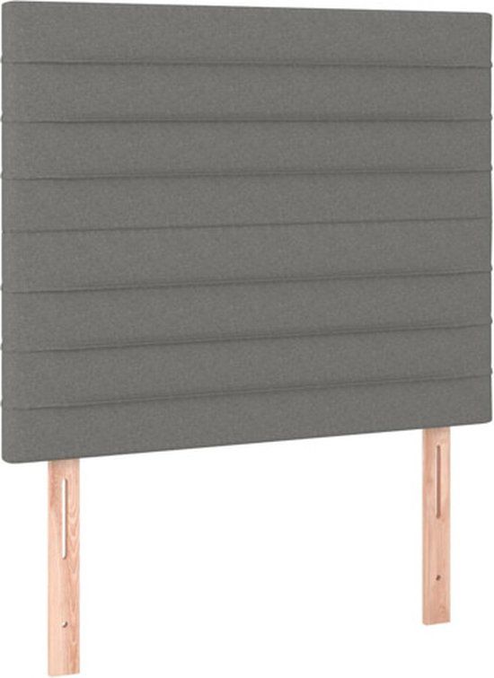 vidaXL Hoofdbord - donkergrijs - 100x5x118/128 cm - Stof