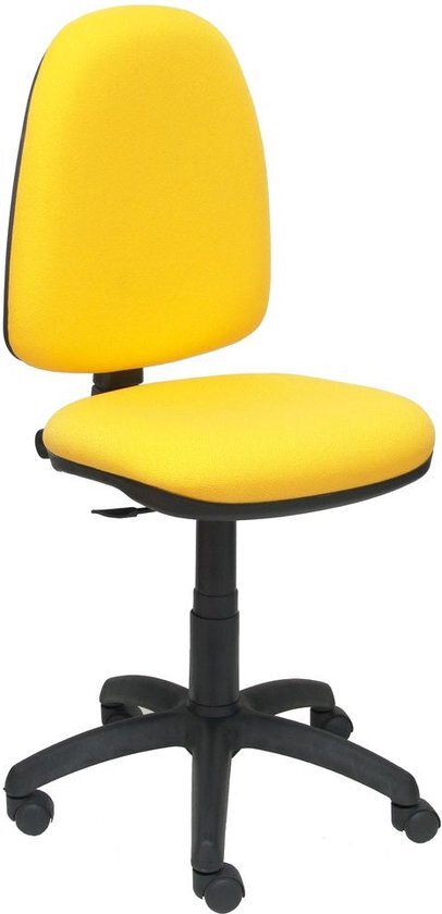 Piqueras y Crespo Model 04CP Ergonomische bureaustoel met permanent contactmechanisme en in hoogte verstelbaar zitting en rug bekleed in stof BALI geel