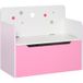 Rose Table en bois pour enfants avec dossier, 60x30x50 cm