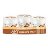 Omia Eco Bio masker met Marokkaanse arganolie, voor droge haren, herstellend en gladmakend masker, zonder siliconen en sulfaten, 3 flesjes van 250 ml, exclusief voor Amazon