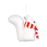AUTOUR DE MINUIT Polyfoam eekhoorn 10,5 x 5,5 x 11,5 cm, wit, met witte en rode sjaal