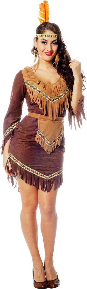 Wilbers Indianen Vrouw Bruin-52 - Polyester - EAN: 8718348046186