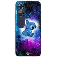 Maniacase Etui Oppo A17 Stitch Ohana Gekleurde Ruimte