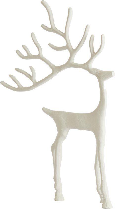 Light & Living - Rendier ornament, metaal, crème, 27,5x7x39 cm