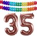 Folat Ballon d'anniversaire en aluminium - 35 ans - or rosé - 86 cm