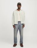 JACK&JONES - JORGREENPOINT JACQUARD OVERSHIRT LS LN - Hommes - Chemises - L - Coton - Antique White