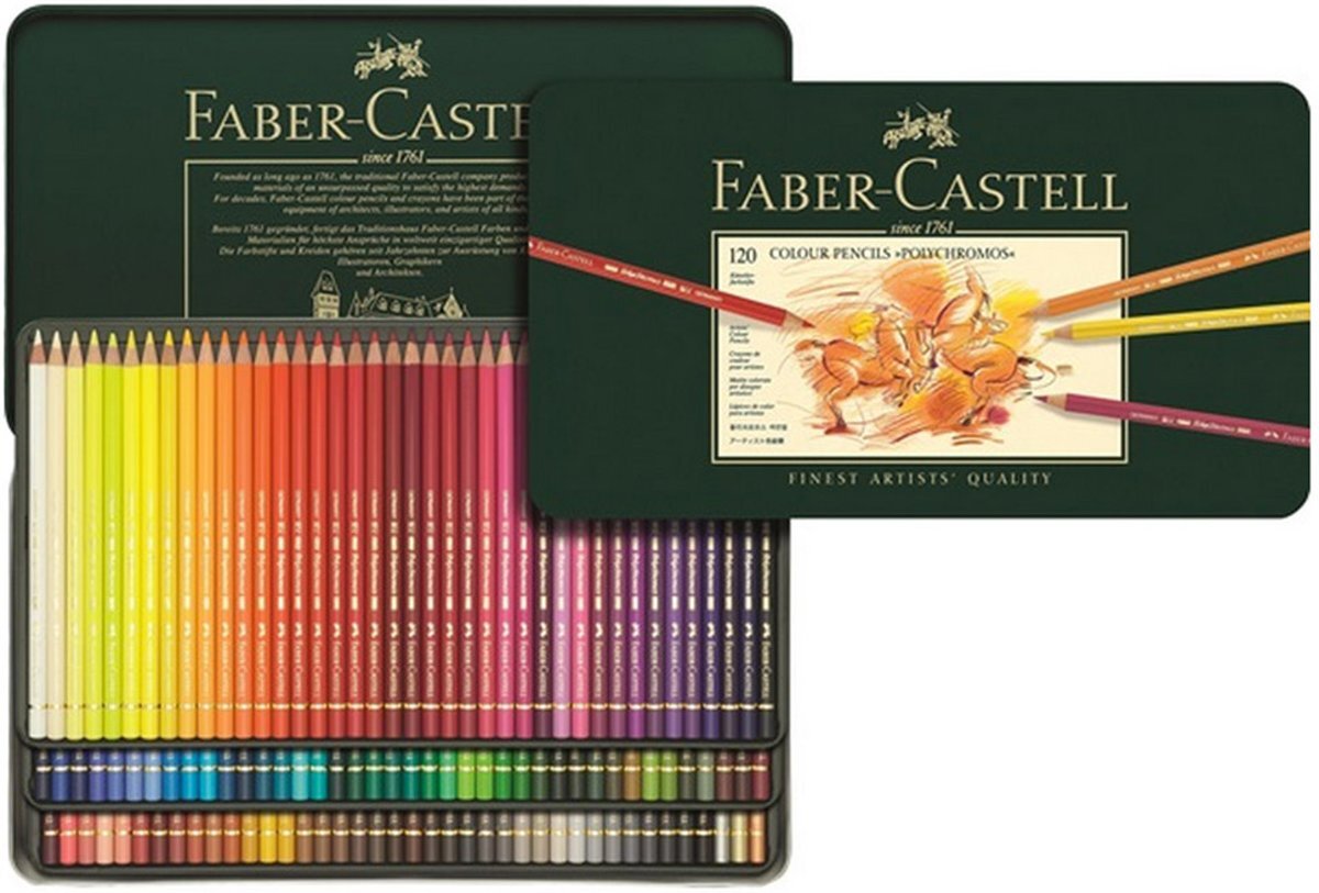 Faber-Castell Faber Castell kleurpotlood Polychromos blik Ã 120 stuks