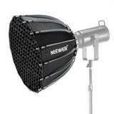 NEEWER Parabolic Softbox Quick Release met Diffuser en Grid, 22" Fotografie Softbox Bowens Mount voor CB60 CB200B MS60 MS150B Q4 LED Video Licht Compatibel met Godox Compatibel met Aputure, NS55P