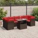 Maison Exclusive - Ensemble de meubles de jardin 8 pièces avec canapé, coussins inclus, en polyrotin marron avec un cadre en bois d'acacia