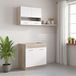 Homestyle4u Keukengedeelte zonder apparatuur, 80 cm breed. Enkele keuken. Keukenmeubels, blanc, mat, chêne, verre