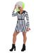 Smiffys Beetlejuice Damesjurk, zwart-wit gestreept halloweenkostuum voor carnaval, outfit, gelicentieerd spookkarakter, groot