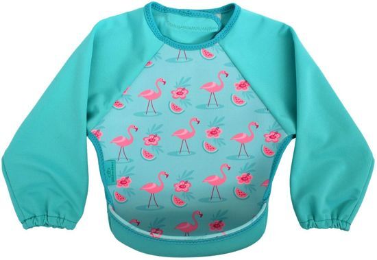 Bibetta - Neopreen- Slab met Mouwen - Flamingo met print - Helder blauw blauw