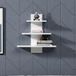 Stijlvolle wandplank, wit, 59,6 x 19,4 x 59,6 cm, 100% melamine gecoat deeltjesbord, 18 mm dik, veelzijdige opbergoplossing voor thuis en op kantoor