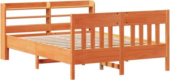 vidaXL Bedframe - Massief Grenenhout - Wasbruin - 160x200 cm