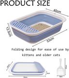 Merkloos / Sans marque Wan GmbH Plat kattentoilet voor oude katten met schep - Opvouwbare reistoilet kat