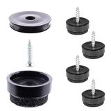 WAGNER QuickClick® Viltglijders Meubelglijders I set van 4 om vast te schroeven I 4x basisdeel+schroef+glijderinzet verwisselbaar - vilt robuust NATURAL - Ø 17 mm - Made in Germany - 15785000