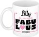 Bellatio Decorations Naam mok Lilly - wit - Fabulous - keramiek - 300 ml