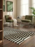 Hanse Home Woltapijt Donna - natuur woonkamertapijt - handgeweven en natuurlijk - gestreept design wol modern voor woonkamer, slaapkamer, eetkamer, hal - zwart natuur wit, 120x180cm
