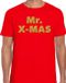 Bellatio Decorations Mr. X-mas Foute Kerst t-shirt - Gouden glitter letters / Rood voor heren - Kerstkleding / Christmas outfit XXL