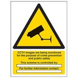 V Safety CCTV - Beelden worden bewaakt 210 x 297 mm (A4) - Zelfklevend Vinyl Veiligheidsbord