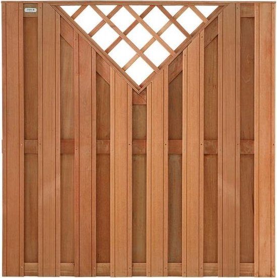 Intergard Schutting hardhout V-trellis tuinscherm 180x180cm