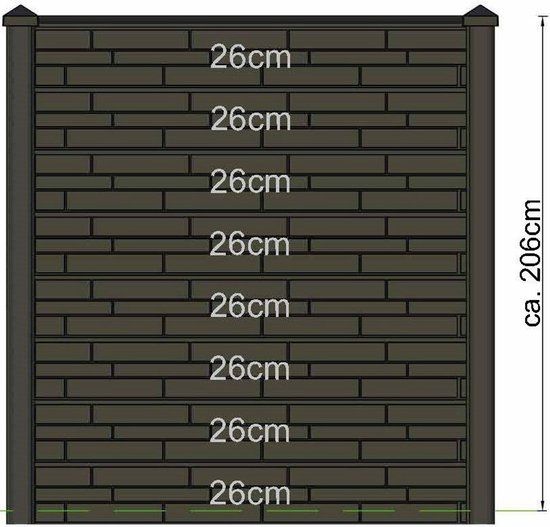 Merkloos Tuindeco Berton sleufpaal Reest antraciet eindmodel 272 cm