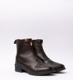 Horze Bottes d'équitation en cuir avec fermeture éclair sur le devant, Marron foncé, 36
