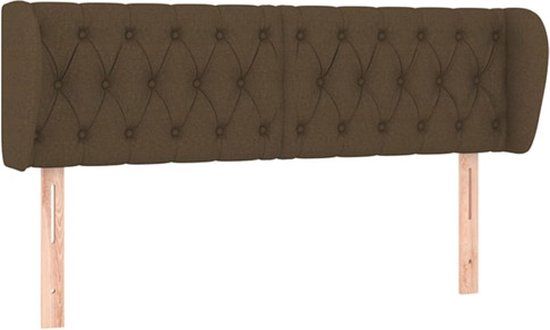 vidaXL Hoofdbord - met - randen - 163x23x78/88 - cm - stof - donkerbruin