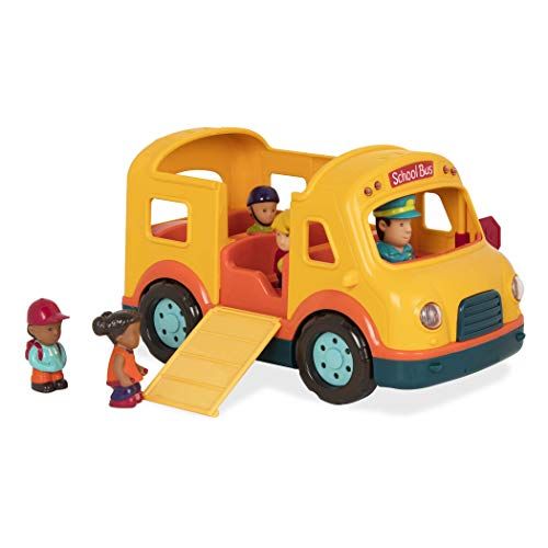 Battat BT2657Z - schoolbus met lichten en tinten - speelgoedauto met 5 figuren voor kinderen en baby's vanaf 18 maanden (6 delen),veelkleurig