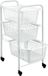 Metaltex | Tomado Metaltex Opbergrek Met Wielen + 3 Manden - Wit - 30x38x68 cm