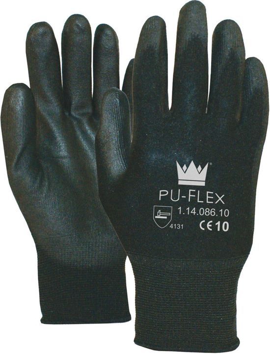M-Safe M-Safe allround PU-flex montage werkhandschoenen 14-086 - zwart - maat XL/10 set Ã 12 paar